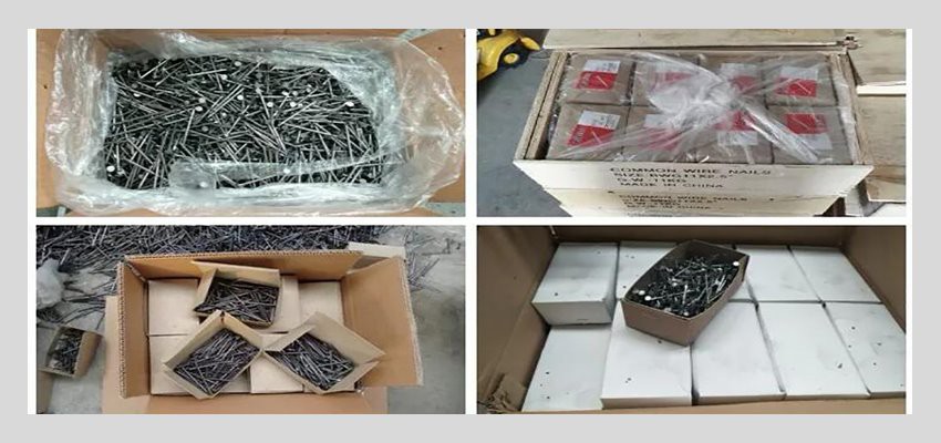 black steel cement nails package