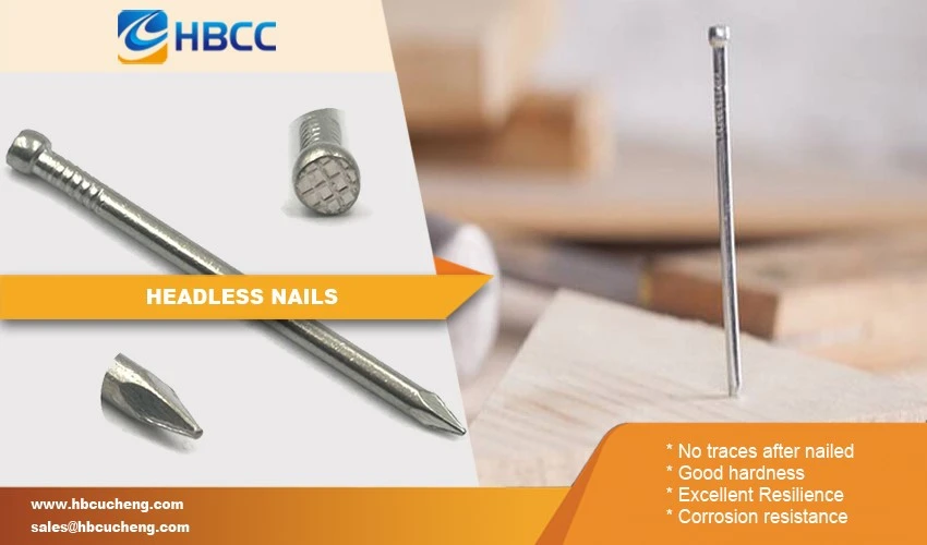 Bright Shank Lost Head Nails features Bright Shank Lost Head Nails features